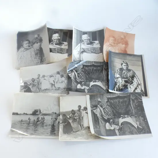 10 VINTAGE REPRINT PHOTOS 19thC MAORI FIGURESs 165x210mm approx
