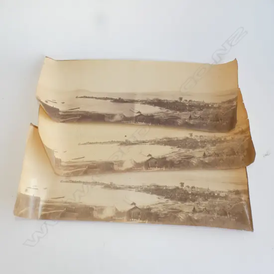 3 VINTAGE REPRINT PANORAMIC PHOTOS 'OHINEMUTU ROTORUA' 150x395mm