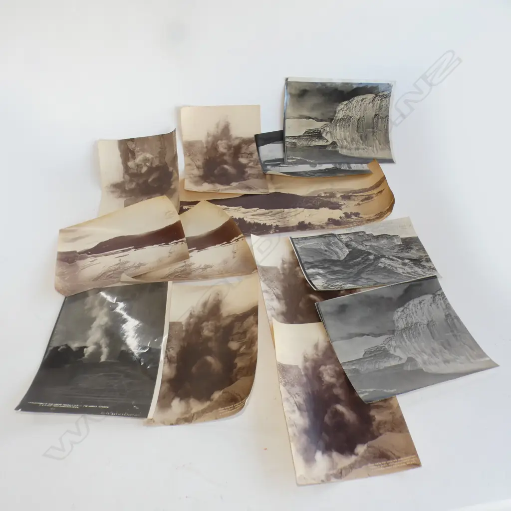 13 VINTAGE REPRINT PHOTOS 19thC NZ GEOTHERMAL WHITE TERRACES 150x200mm etc Image 1++
