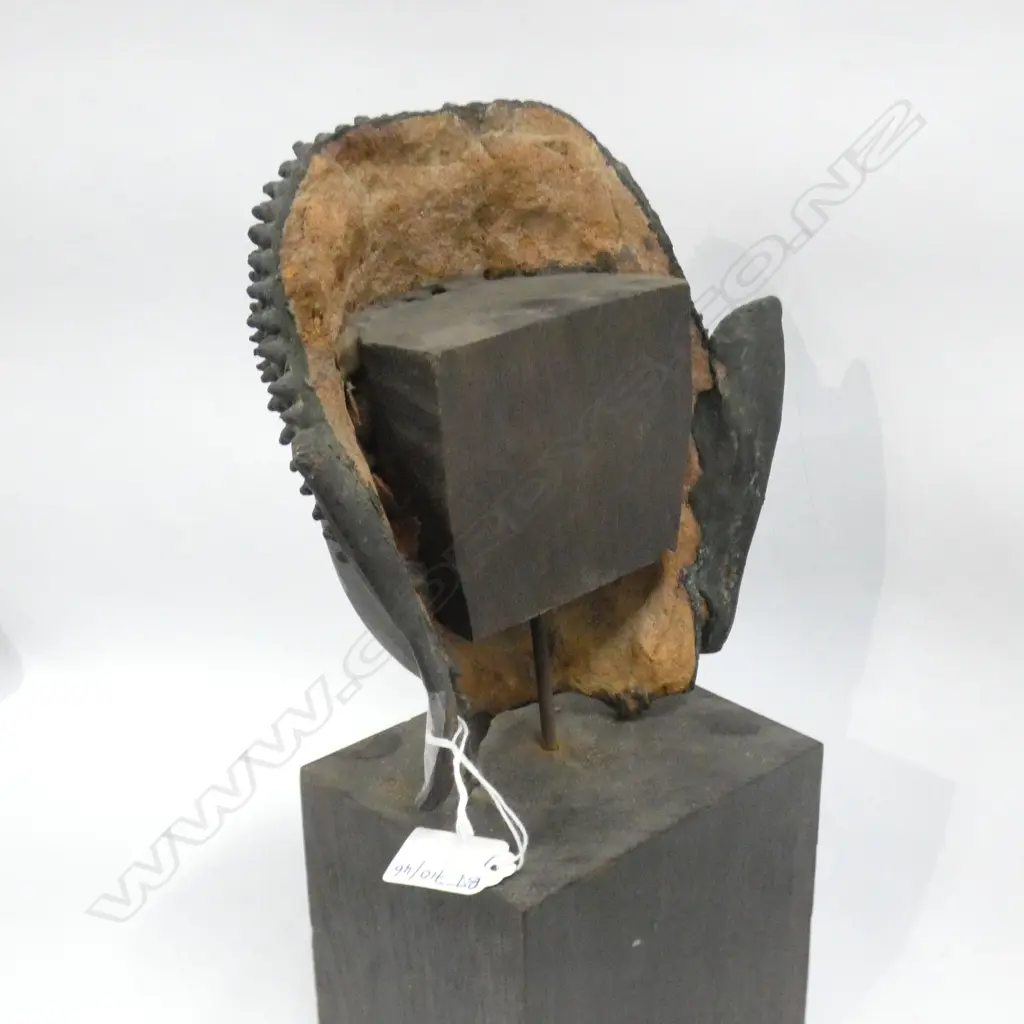 VINTAGE BRONZE METAL BUDDHA FACE H.200mm ON STAND Image 1++