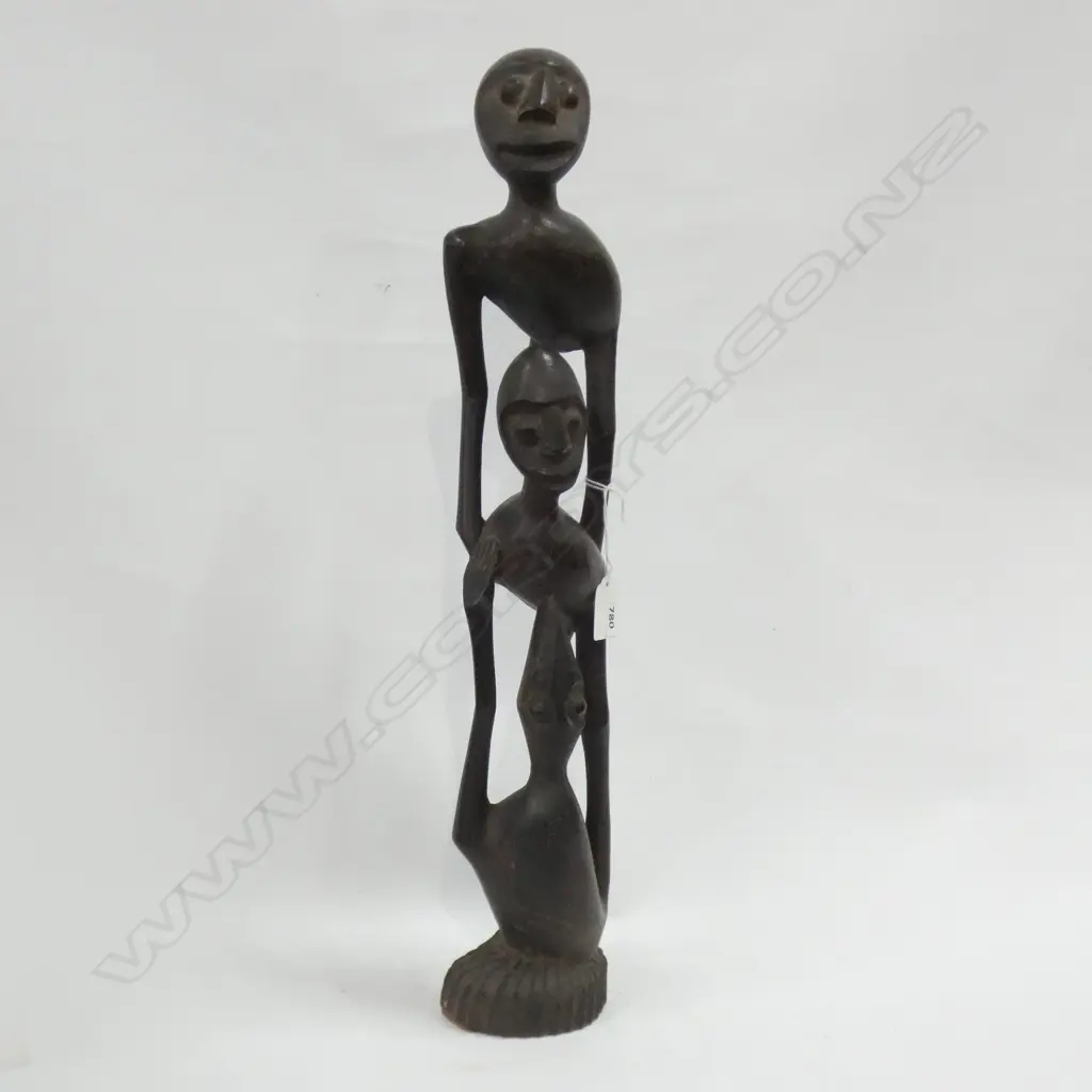 AFRICAN MKONDE STYLE EBONY FIGURE CARVING H.535mm Image 1++