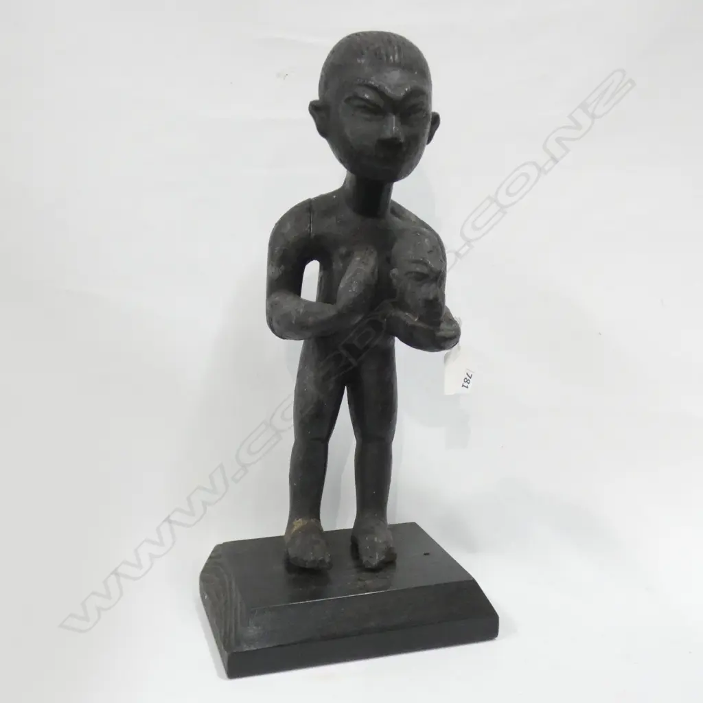AFRICAN BAULE TRIBAL CARVED WOOD EXECUTIONER FIGURE H.390mm Image 1++