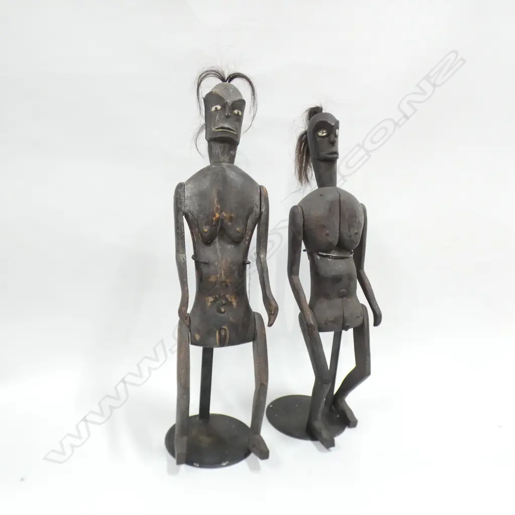 PR MELANESIAN ARTICULATED MALE & FEMALE FIGURES H.470mm Image 1++