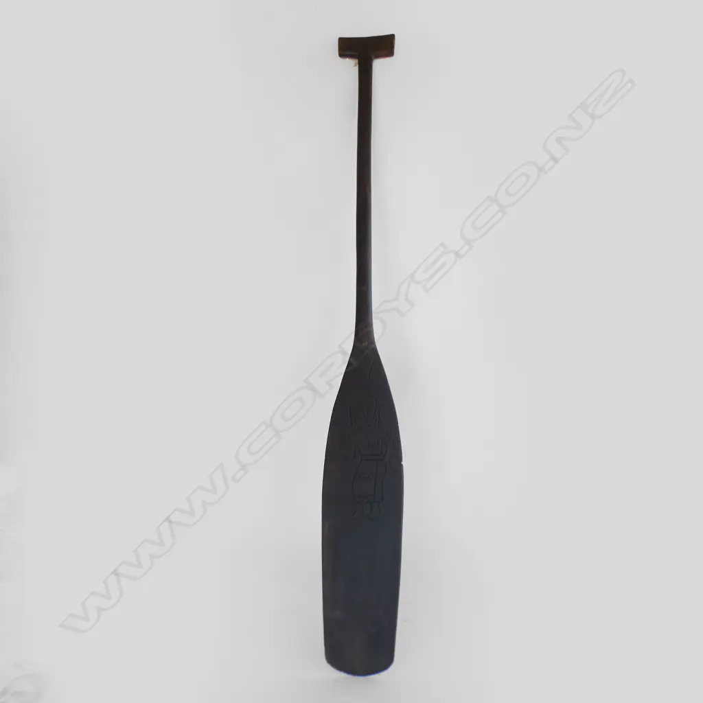 OLD TRIBAL PADDLE CARVED FIGURES Image 1++