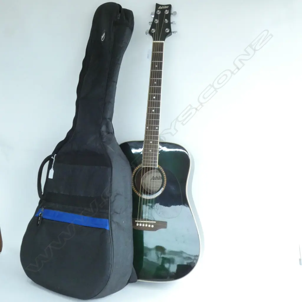 ASHTON ACOUSTIC GUITAR WITH CLOTH CASE & STAND Image 1++