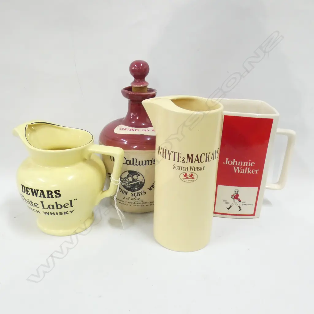 3 OLD WHISKY JUGS (H180MM) + WHISKY DECANTER  Image 1++