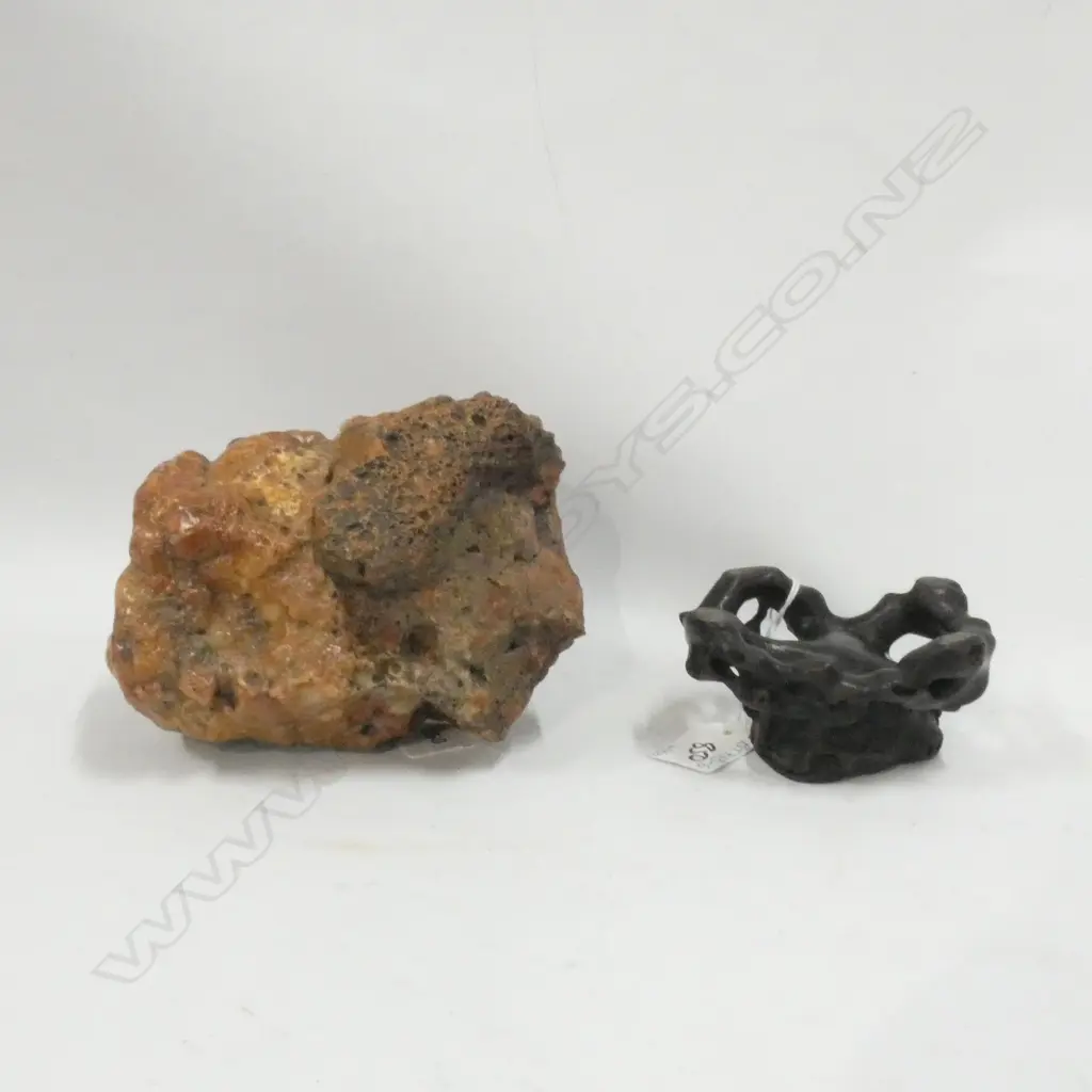 CHINESE SCHOLAR'S ROCK ON NATURAL WOOD STAND Image 1++