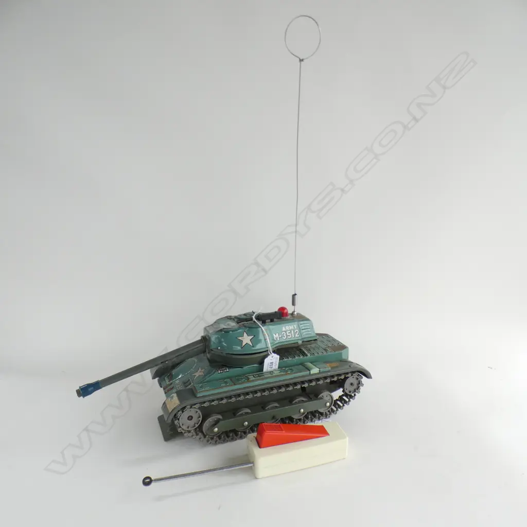 (Y) RARE MASUDAYA LARGE M-35 US ARMY TANK RADICON TIN TOY JAPANESE 1961 Image 1++