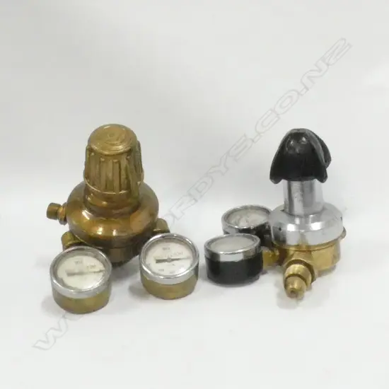 2 OLD GAS GUAGES - ONE BRASS