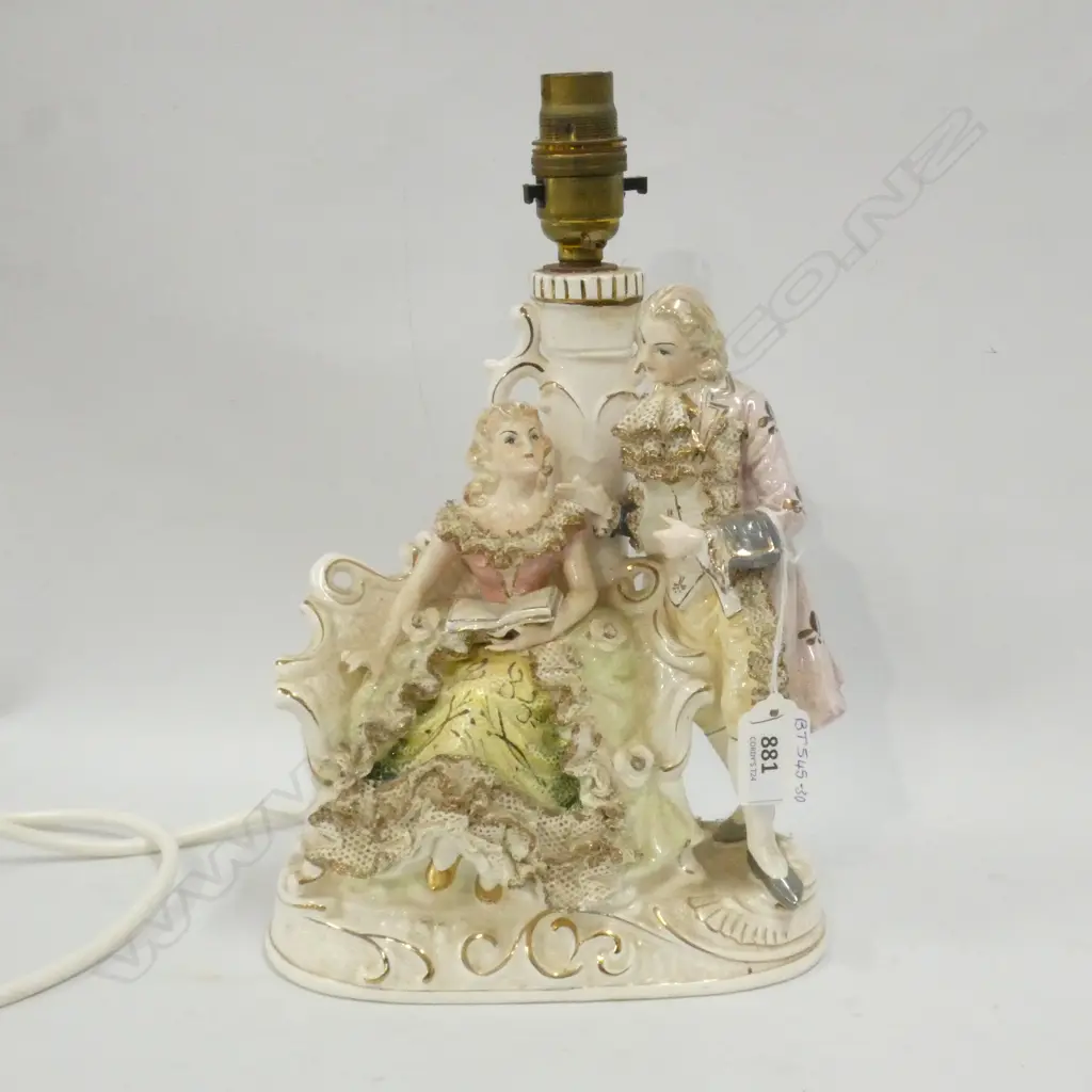 VICTORIAN STYLE FIGURAL TABLE LAMP BASE H 310MM DAMAGE TO FIGURES HANDS Image 1++
