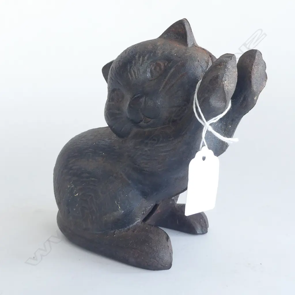 AMERICAN CAST IRON BLACK CAT DOORSTOP/BOOKEND. Image 1++