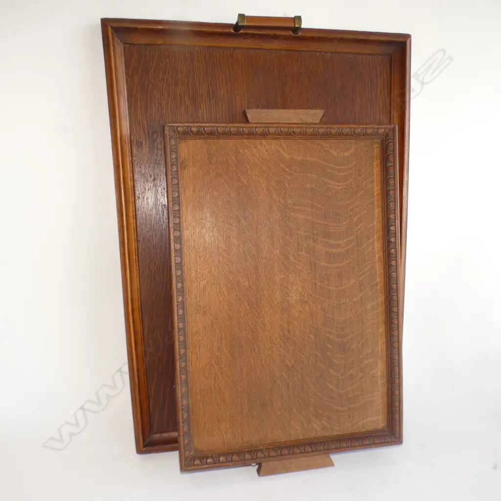 2 LARGE OAK TRAYS 635x460mm Image 1++