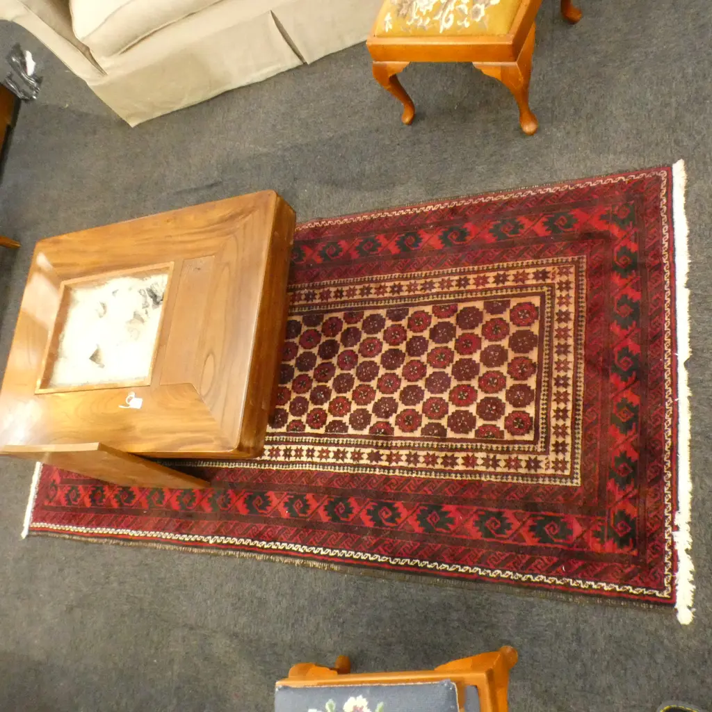 HAND KNOTTED WOOL PILE RUG 2000x1050mm Image 1++