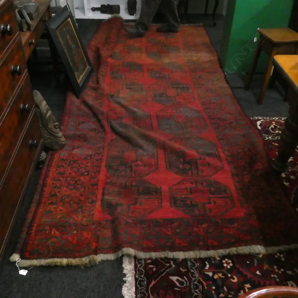 LARGE TURKMAN HAND KNOTTED ALL WOOL CARPET. 3.5 x 2.5m. 'ELEPHANT FOOT'  PATTERN Image 1++