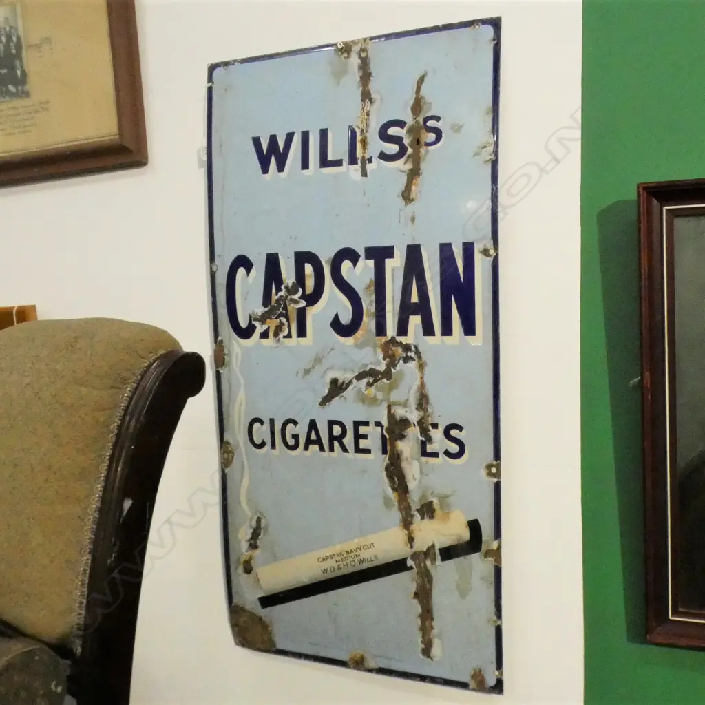 ENAMEL SIGN 'WILLSs CAPSTAN CIGARETTES' 915x455mm Image 1++