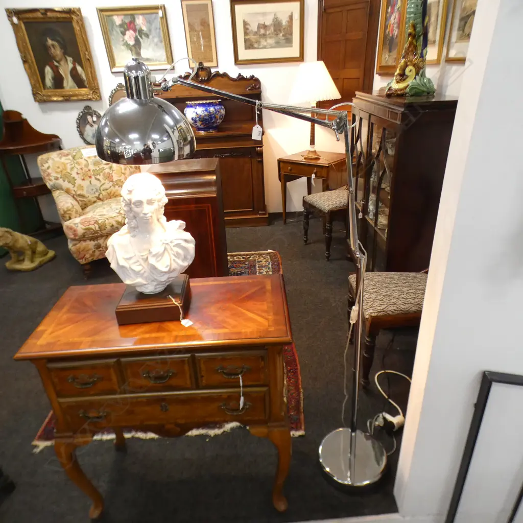 MODERN CHROME FLOOR STANDING ANGLE POISE LAMP Image 1++