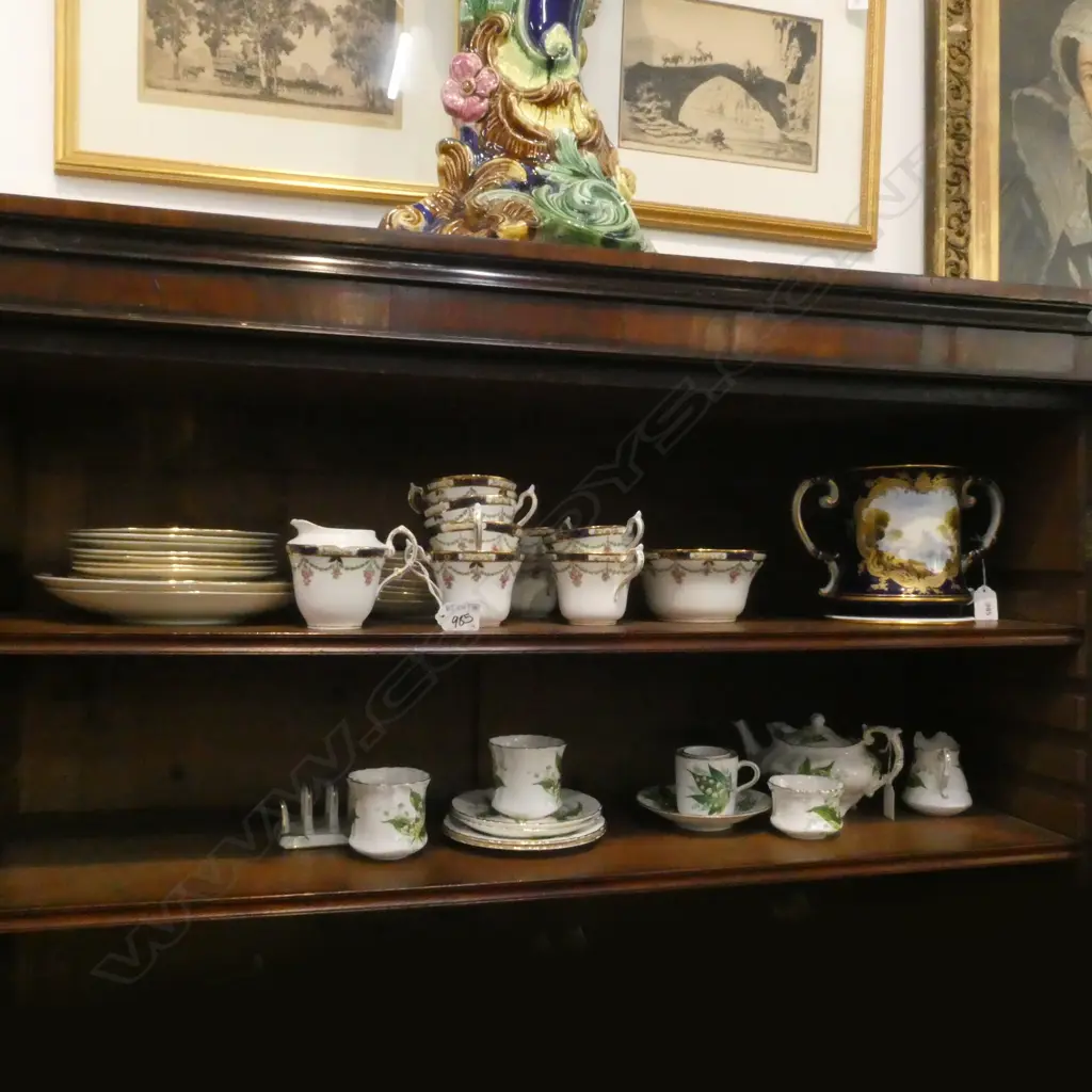 2 PART TEA SETS; HAMMERSLEY & OTHER + ROYAL WORCESTER LOVING CUP H.150mm AF CRACKED Image 1++