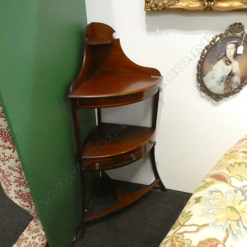 GEORGIAN MAHOGANY CORNER WASHSTAND (some old cracks) 590 x 400 x 1170mm Image 1++