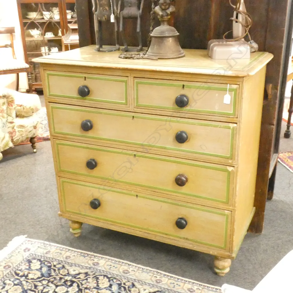 ANTIQUE PAINTED CHEST OF DRAWERS... Image 1++