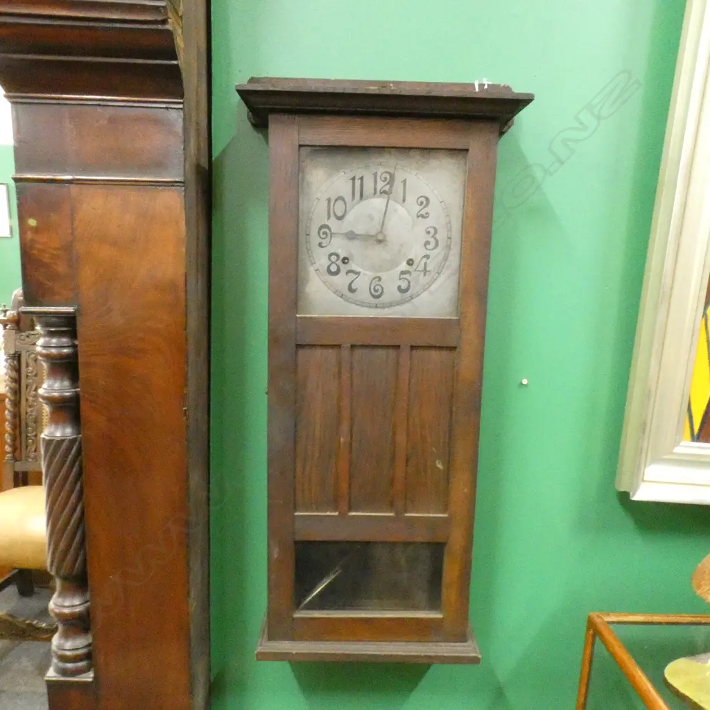 ARTS AND CRAFTS OAK USA WALL CLOCK H.740mm Image 1++