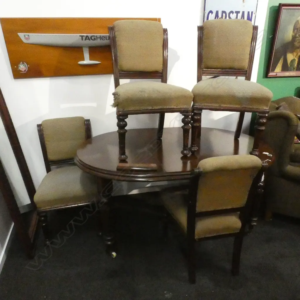 VICTORIAN EXTENSION DINING TABLE & FOUR CHAIRS ex Highwic House... Image 1++