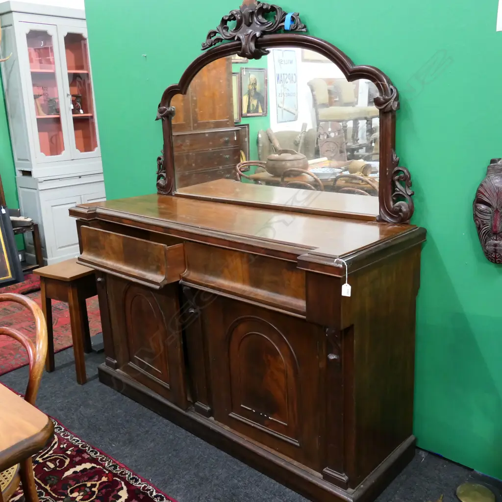 VICTORIAN MAHOGANY MIRROR BACK SIDEBOARD EX. HIGHWIC HOUSE... Image 1++