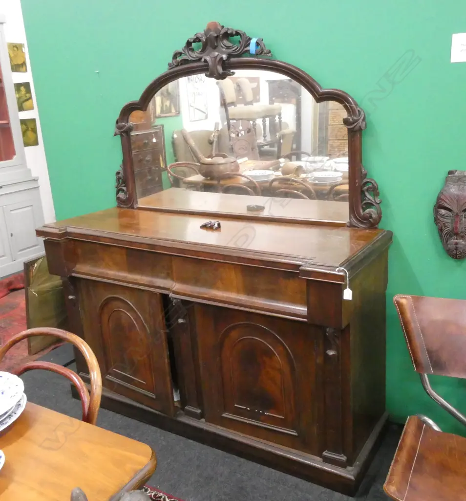 VICTORIAN MAHOGANY MIRROR BACK SIDEBOARD EX. HIGHWIC HOUSE... Image 1++