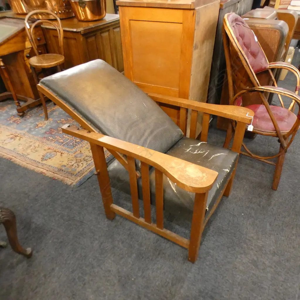 MORRIS CHAIR (af needs repair)  (ex Highwic House. The vendor is the great great grandson of the first owner of Highwic) Image 1++