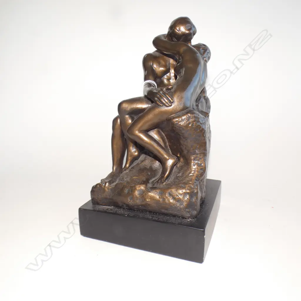 'THE KISS' BRONZED RESIN SCULPTURE AFTER RODIN H.300mm Image 1++