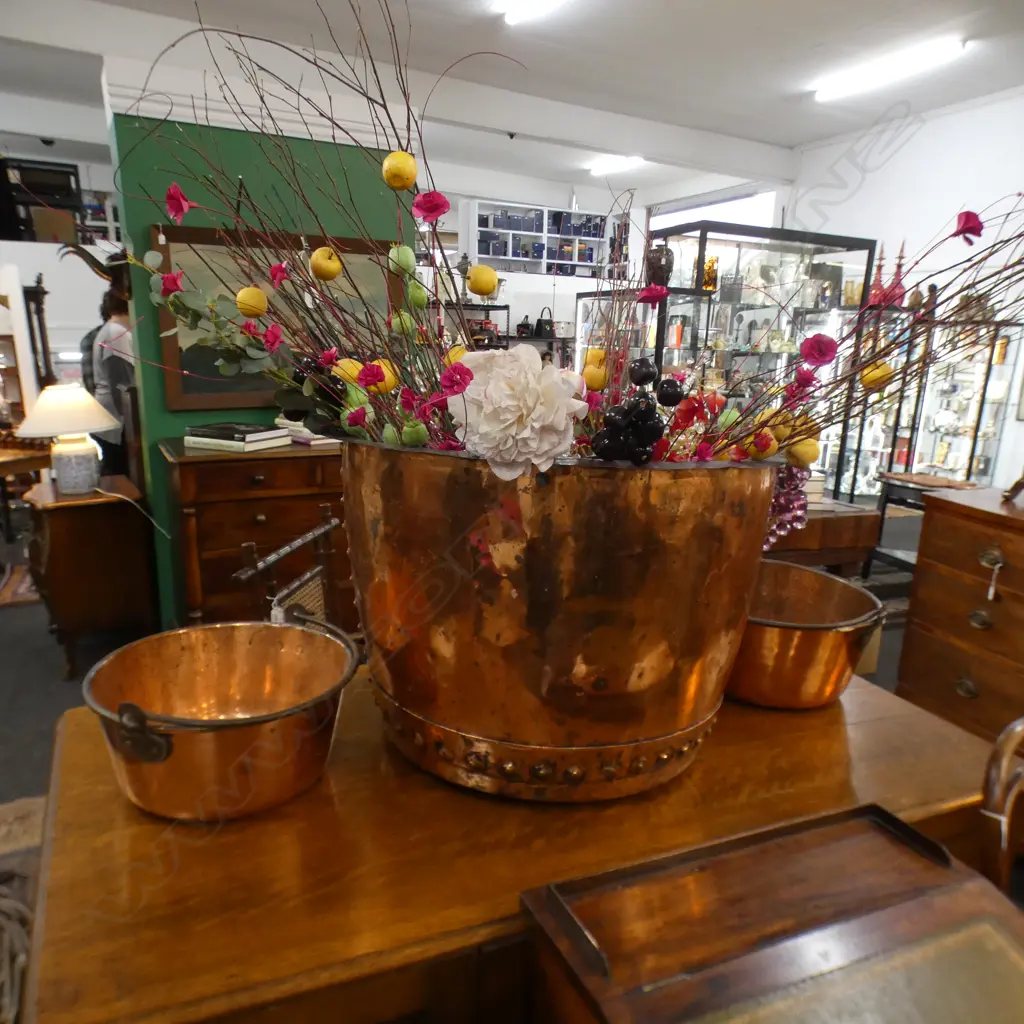 LARGE COPPER AND TWO BUCKETS  ex Highwic House the vendor is great great grandson of the first owner of Highwic Image 1++