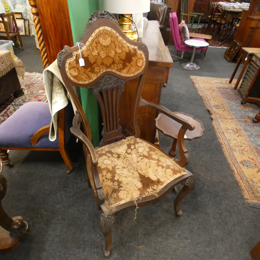 ORNATE LATE VICTORIAN CHAIR  (ex Highwic House. The vendor is the great great grandson of the first owner of Highwic) Image 1++