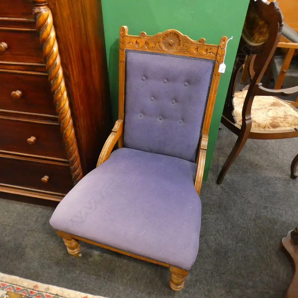 2 EDWARDIAN GRANDMOTHER CHAIRS A/F Image 1++