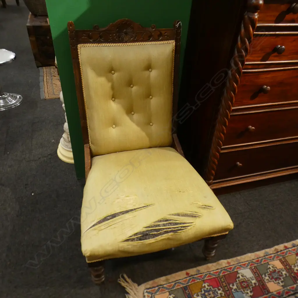 2 EDWARDIAN GRANDMOTHER CHAIRS A/F Image 1++