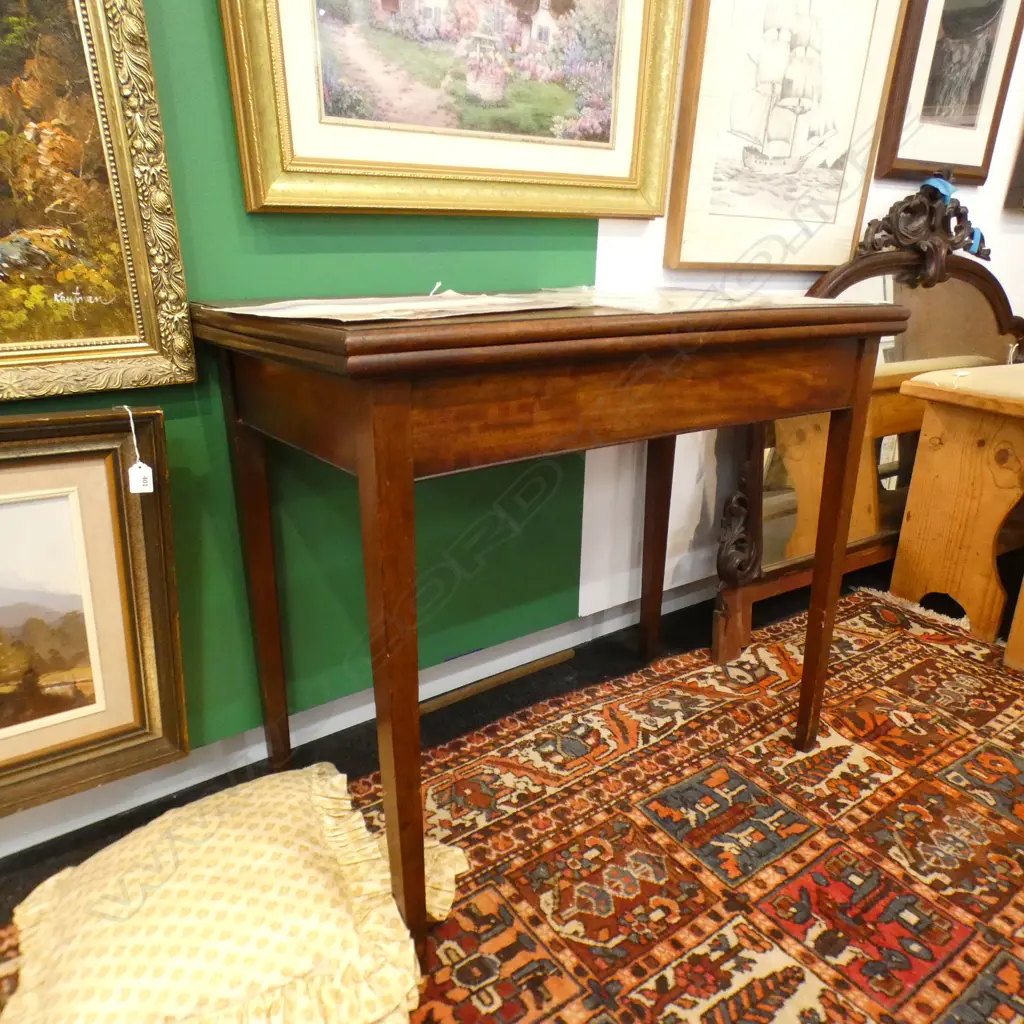 ANTIQUE MAHOGANY CARD TABLE 890x450x750mm Image 1++