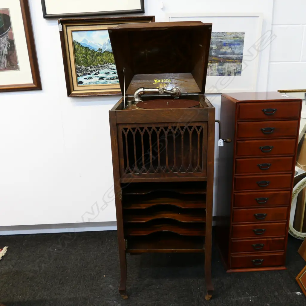 'SONORA' OAK GRAMOPHONE...  (ex Highwic House. The vendor is the great great grandson of the first owner of Highwic). Image 1++