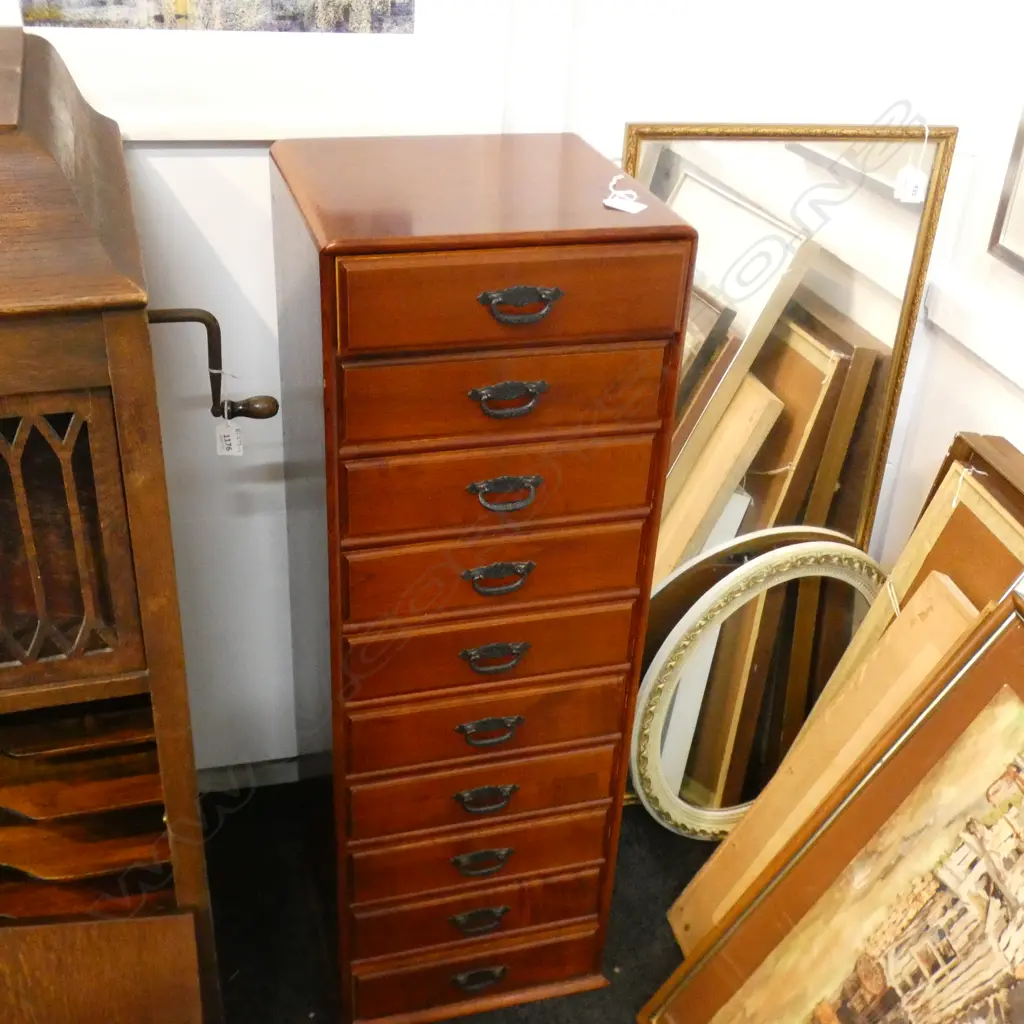 10 DRAWER MODERN JAPANESE TALL NARROW CHEST COLLECTOR'S TYPE H.950mm Image 1++