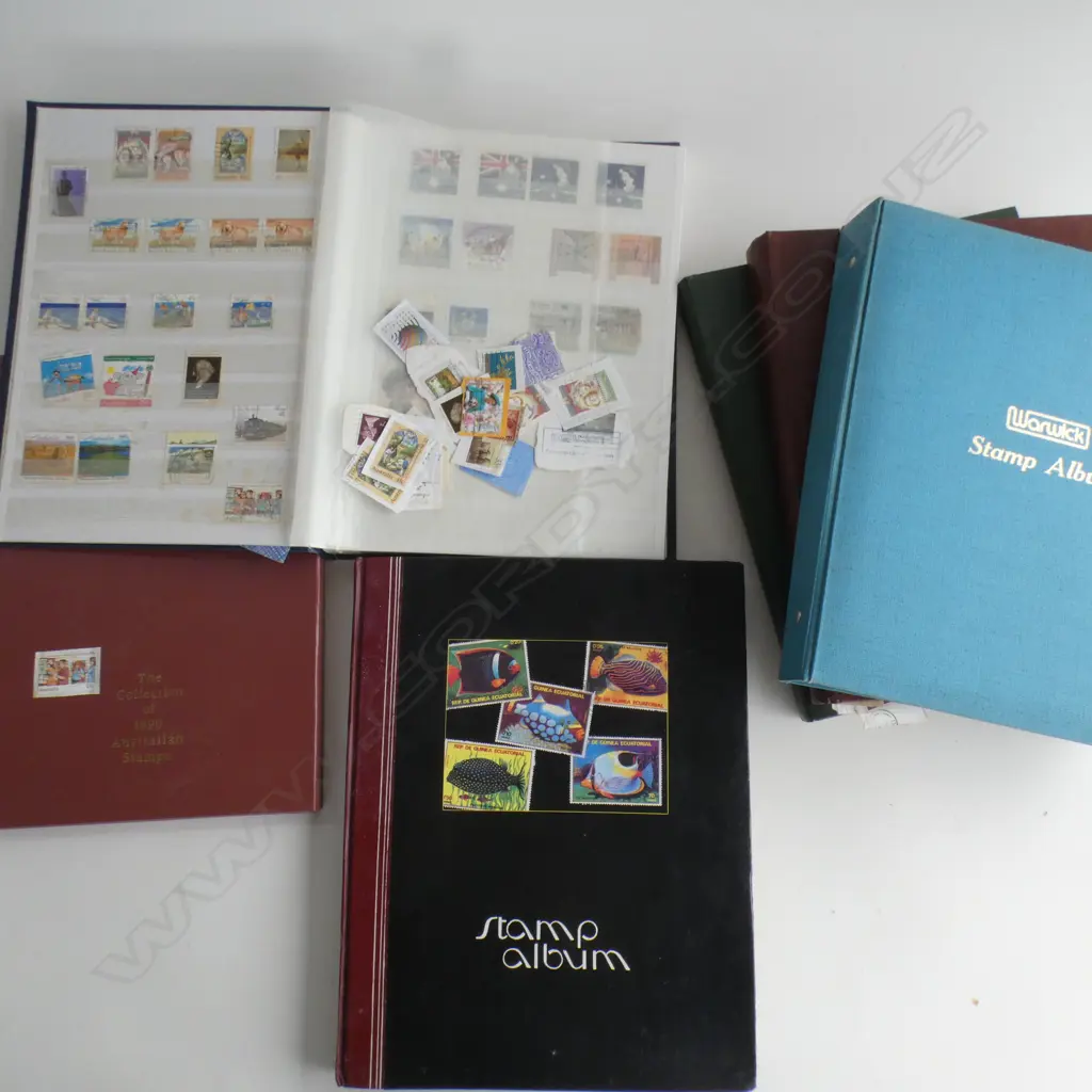 STAMP COLLECTION OF 6 ALBUMS MAINLY AUST & NZ Image 1++