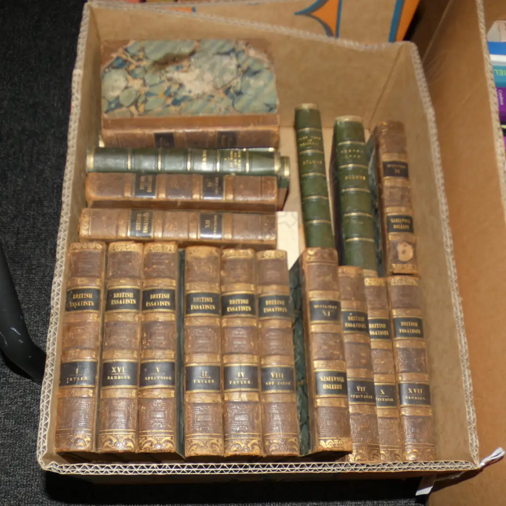 BOX LOT ANTIQUE BOOKS EX. HIGHWIC HOUSE Image 1++