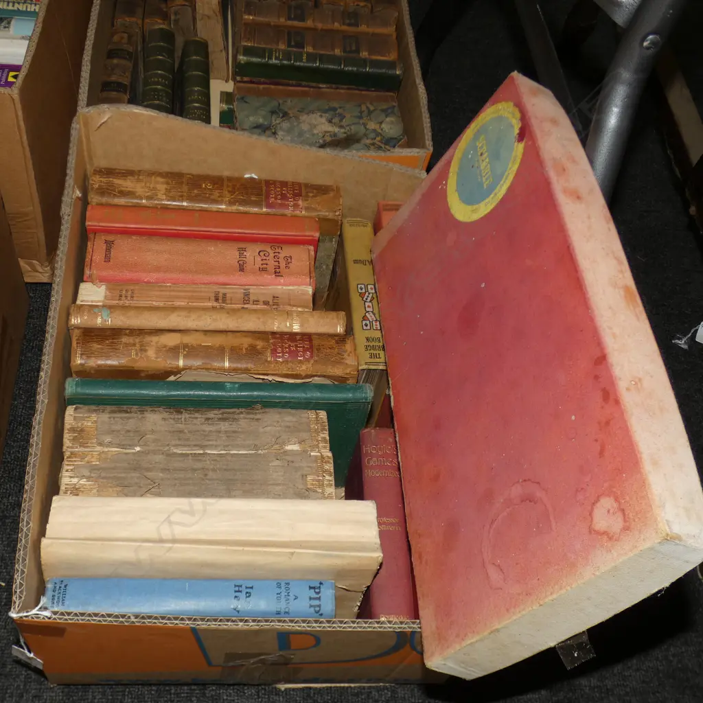 BOX LOT ANTIQUE BOOKS EX. HIGHWIC HOUSE Image 1++