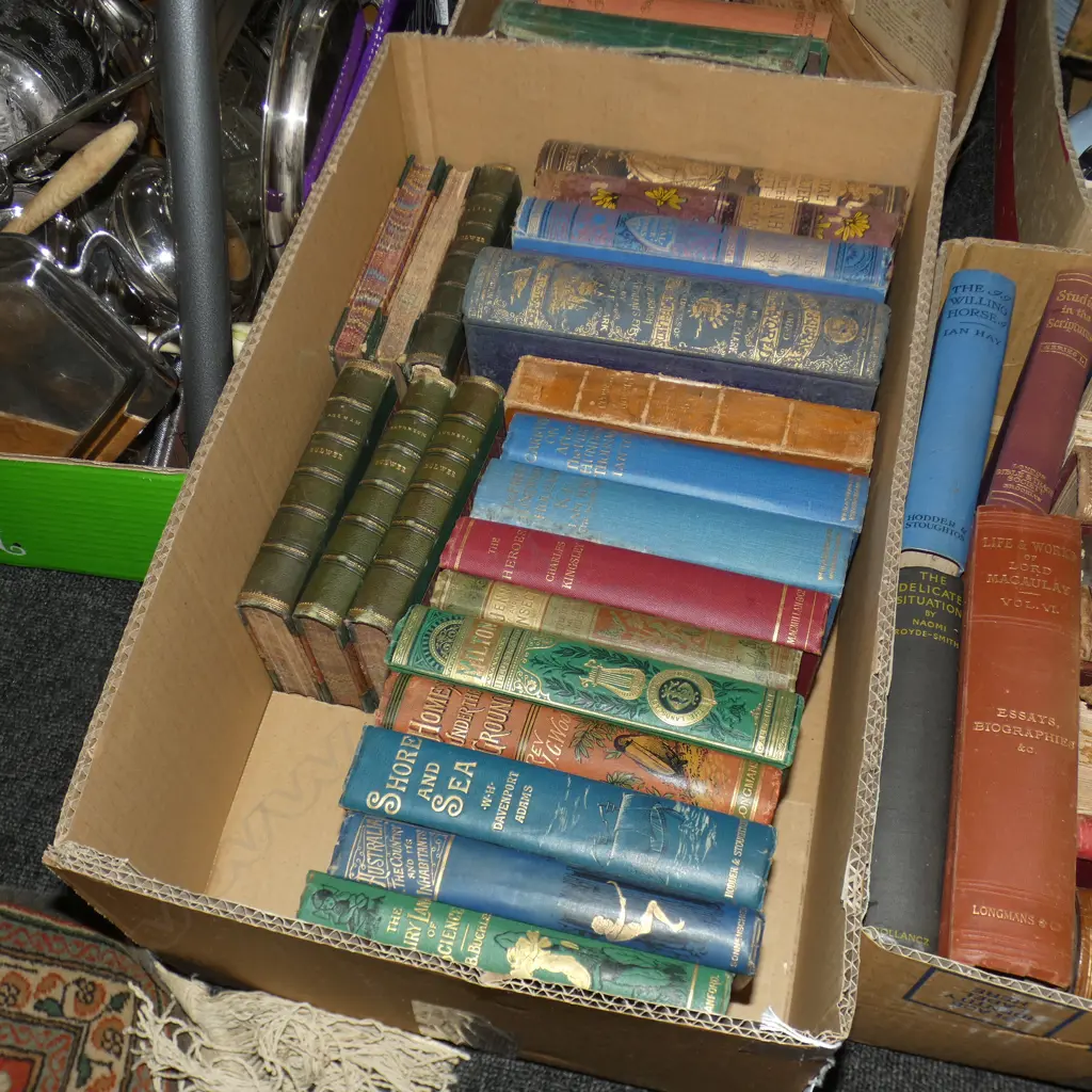 BOX LOT ANTIQUE BOOKS EX. HIGHWIC HOUSE Image 1++