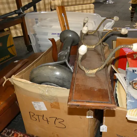 BOX LOT LONDON ILLUSTRATED NEWS c.1900 + VASE, JUG, PEWTER BOX ETC EX HIGHWIC HOUSE