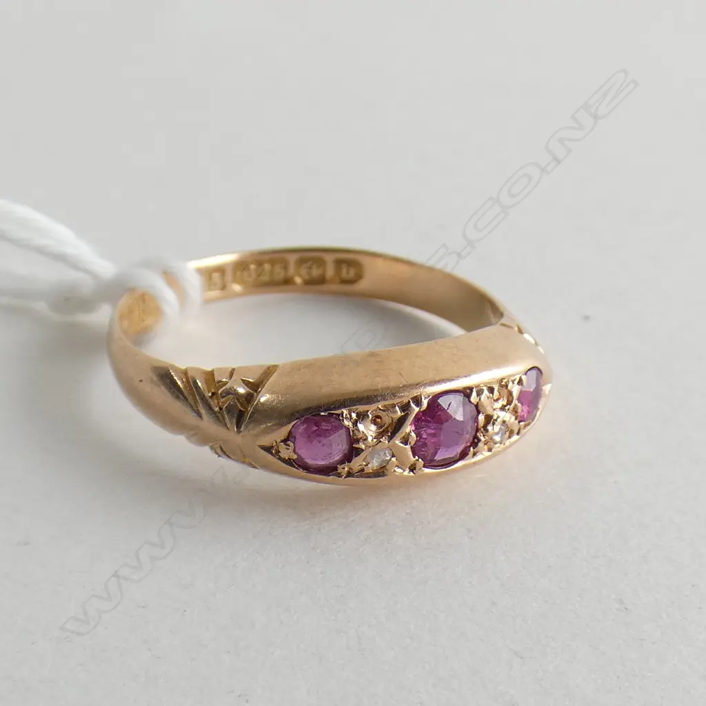 15CT NAT. RUBY RING, BIRM. 1902 Image 1++