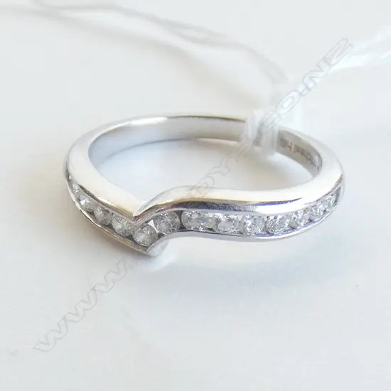 18CT WHITE GOLD CHANNEL SET DIAMOND RING 3 GRAMS w. 2016 RECEIPT $2479
