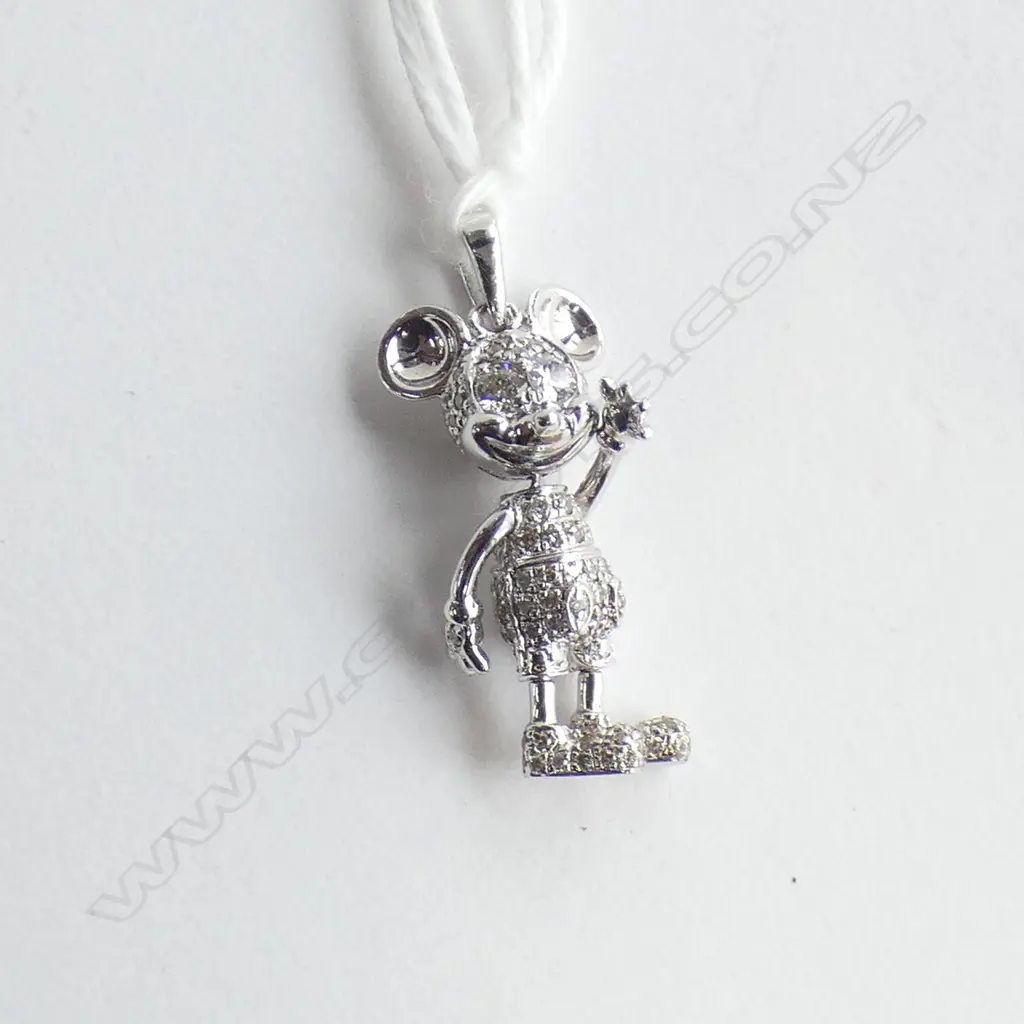 9CT WHITE GOLD AND DIAMOND MICKEY MOUSE CHARM 0.43ct TDW Image 1++