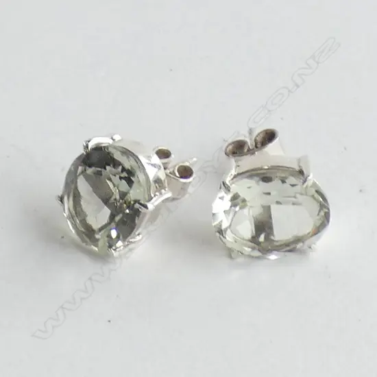 PR STG & GREEN AMETHYST STUD EARRINGS