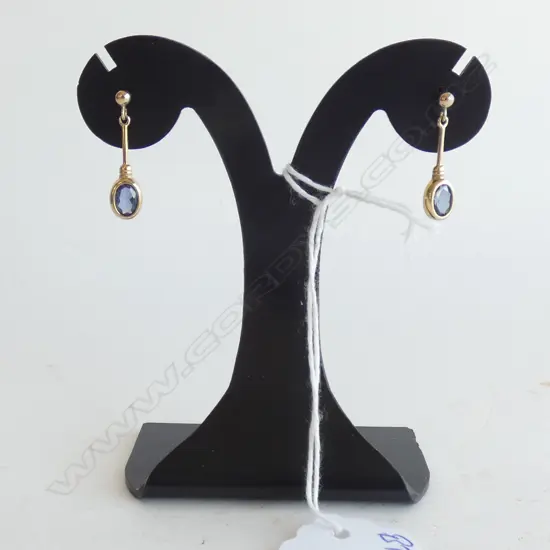 PR 9ct & SAPPHIRE ? EARRINGS PIERCED EARS