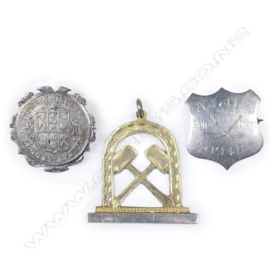 three NZ colonial silver medallions,