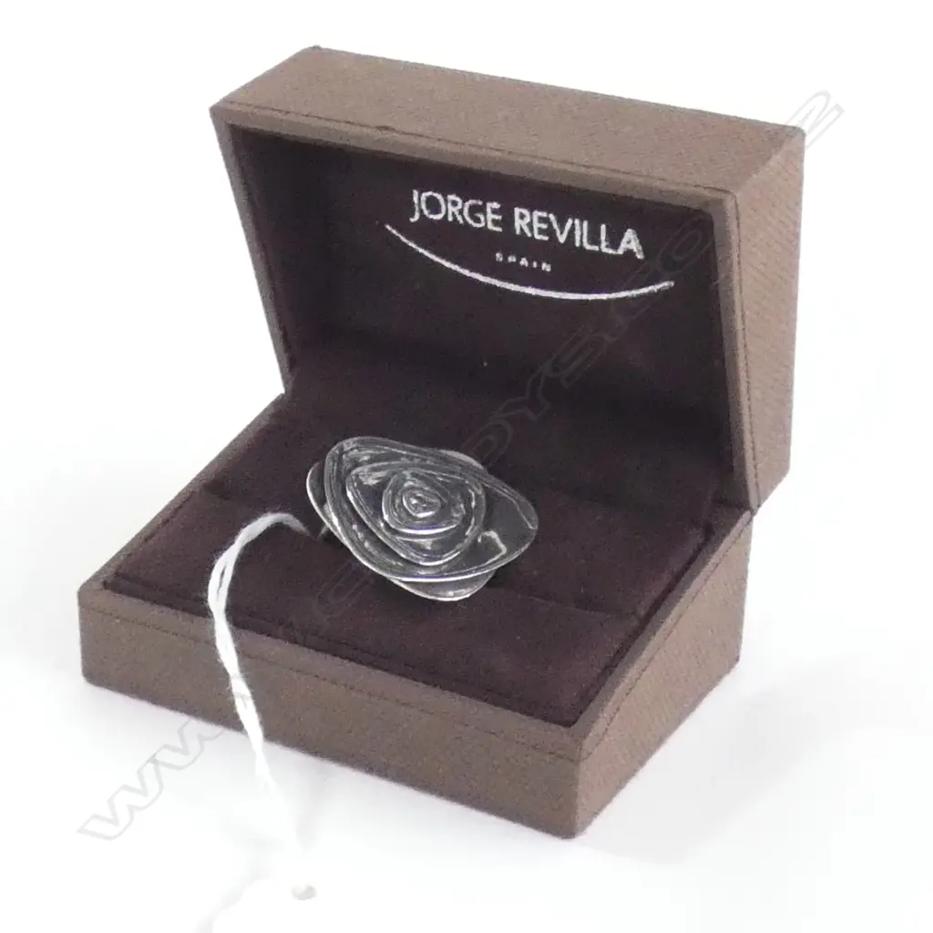 JORGE REVILLA (SPAIN) 925 SILVER LG GEOMETRIC FLOWER SHAPE RING  - WITH ORIGINAL BOX Image 1++
