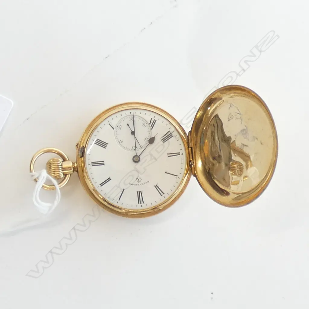 18ct GOLD ROTHERHAMS FULL HUNTER POCKET WATCH 81gms. Dia.46mm Image 1++