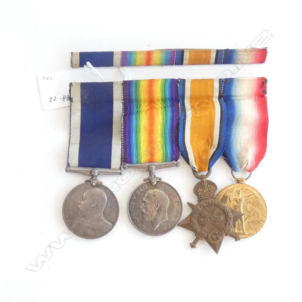 MEDAL GROUP to 146288 G.H.NEEL, CH.STO. HMS BULWARK / R.N. & RIBBON BAR Image 1++
